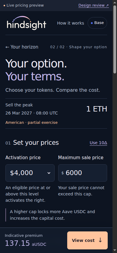 Implemented mobile preview with readable price fields and a persistent estimate bar